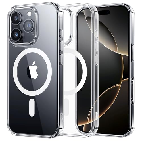 Nimaso für iPhone 16 Pro Hülle Transparent 6,3 Zoll, Kompatibel mit MagSafe, Stoßfest Militärischer Schutz, Nicht Vergilbend, Schlanke Magnetische Handyhülle für iPhone 16 Pro, Transparent Nimaso für iPhone 16 Pro Hülle Transparent 6,3 Zoll, Kompatibel mit MagSafe, Stoßfest Militärischer Schutz, Nicht Vergilbend, Schlanke Magnetische Handyhülle für iPhone 16 Pro, Transparent von Nimaso