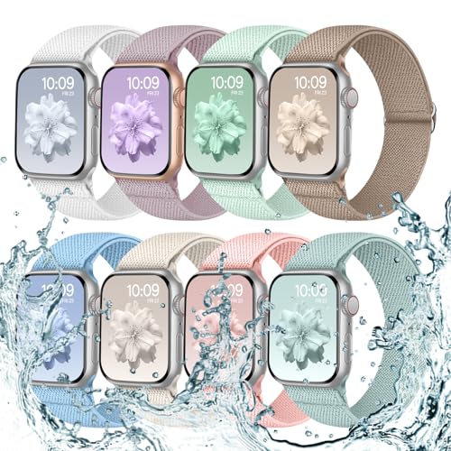 Nimblistic 8 Pack Elastisch Armband Kompatibel mit Apple Watch Armband 42mm 41mm 40mm 46mm 45mm 44mm 38mm, Schmutzabweisend Stoff Nylon Band für Apple Watch 10 9 8 7 6 5 4 3 SE Nimblistic 8 Pack Elastisch Armband Kompatibel mit Apple Watch Armband 42mm 41mm 40mm 46mm 45mm 44mm 38mm, Schmutzabweisend Stoff Nylon Band für Apple Watch 10 9 8 7 6 5 4 3 SE von Nimblistic