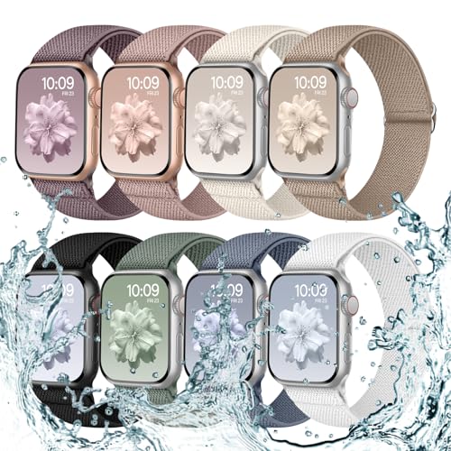 Nimblistic 8 Pack Elastisch Armband Kompatibel mit Apple Watch Armband 42mm 41mm 40mm 46mm 45mm 44mm 38mm, Schmutzabweisend Stoff Nylon Band für Apple Watch 10 9 8 7 6 5 4 3 SE Nimblistic 8 Pack Elastisch Armband Kompatibel mit Apple Watch Armband 42mm 41mm 40mm 46mm 45mm 44mm 38mm, Schmutzabweisend Stoff Nylon Band für Apple Watch 10 9 8 7 6 5 4 3 SE von Nimblistic