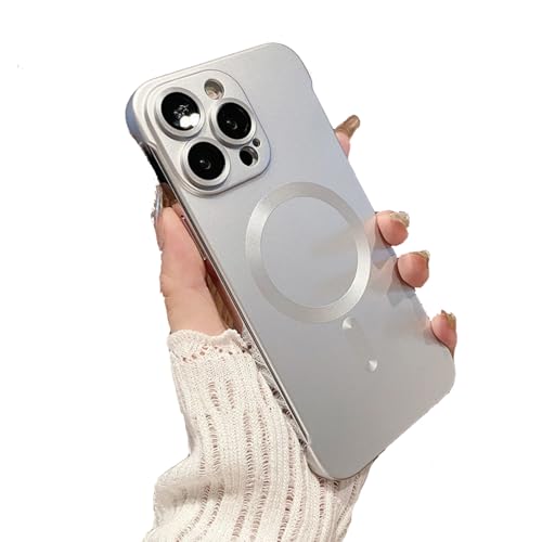 Nimedala Frameless Matte Ultra Thin Magnetic for iPhone Case 15/14/13/12 Pro Max (for iPhone15Promax,Silver) von Nimedala