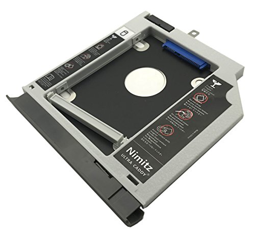 Nimitz Festplattenrahmen für 2. HDD SSD für Lenovo Ideapad 330 320 520 mit grauer Blende / Halterung von Nimitz