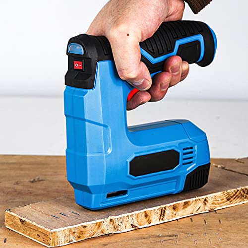 Nimomo Akku Tacker Tackerpistole, Elektrotacker Elektro Tackerpistole Nagelpistole, 2 in 1 Akku Nagler Tackerpistole Lithium-Ionen-Akku Holztacker Mit 25 Klammern Für Polstermöbel DIY-Projekte von Nimomo