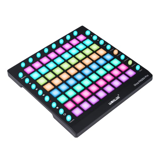 MIDI-Controller, WORLDE Elektronisches Soundpad 64-Tasten-Disc-Instrument Midi-Tastatur Elektronisches Schwarz Soundpad MIDI-Controller, WORLDE Elektronisches Soundpad 64-Tasten-Disc-Instrument Midi-Tastatur Elektronisches Schwarz Soundpad von Nimomo