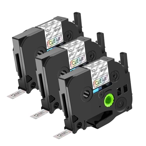 NineLeaf 3 x Kompatibel für Brother P-touch TZe-231L1 TZe231L1 TZ-231L1 TZ231L1 12mm 0.47'' Schwarz auf SternenWeiß Laminiert Etikettenband für Ptouch PT-D400VP D400 D600 Beschriftungsgerät von NineLeaf