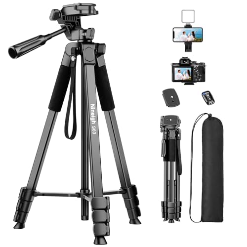 Nineigh Handy Stativ, 160cm Leichtes Kamera Stativ für Smartphone mit Fernbedienung und Handyhalter, Tragbares Camera Tripod Stativ Ständer für iPhone/Kamera/Action Kamera Nineigh Handy Stativ, 160cm Leichtes Kamera Stativ für Smartphone mit Fernbedienung und Handyhalter, Tragbares Camera Tripod Stativ Ständer für iPhone/Kamera/Action Kamera von Nineigh