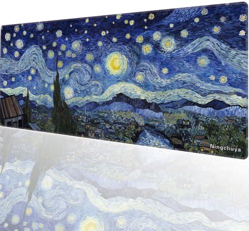 Ningchuya XL Gaming Mauspad- 700x300mm Mousepad- Vernähte Kanten- Gamer Desk Mat- rutschfeste Gummibasis (70x30 Youhua04) von Ningchuya