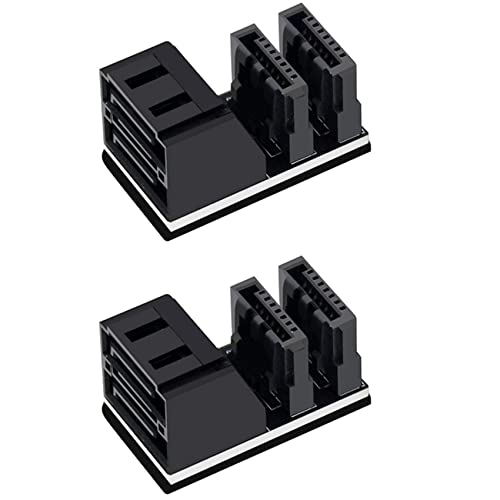 Niniang 2 Stück Dual SATA 7Pin auf Dual 7Pin Stecker Adapter 90 Grad gewinkelt Motherboard Adapter SATA für Desktop-PCs SSD HDD von Niniang