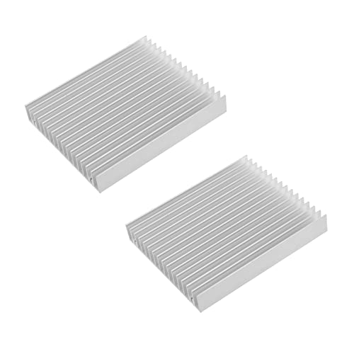 Niniang 2 x Ton Silber Aluminium Wärmeverteiler Heizkörper Lüfter Kühlung 120 x 100 x 18 mm von Niniang