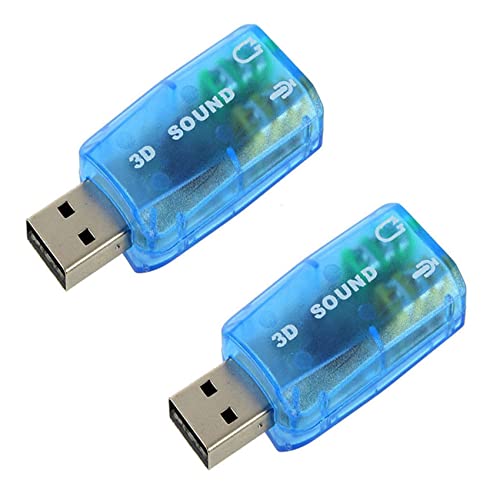 Niniang 2 x USB bis 3,5 mm Mikrofon Kopfhörer Stecker Stereo Soundkarte 3D Audio PC von Niniang