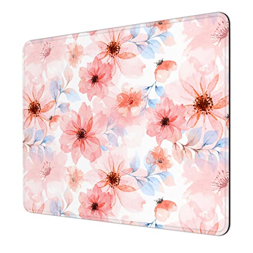 Niniubye Mauspad, 30 % dickeres Computer-Pad mit Blumenmotiv, rutschfestes Gummi-Mauspad mit genähten Kanten für Gaming, Büro, Laptop, Computer, Damen, 20,3 x 25,4 cm dick, 5 mm, wasserdichte rosa Niniubye Mauspad, 30 % dickeres Computer-Pad mit Blumenmotiv, rutschfestes Gummi-Mauspad mit genähten Kanten für Gaming, Büro, Laptop, Computer, Damen, 20,3 x 25,4 cm dick, 5 mm, wasserdichte rosa von Niniubye