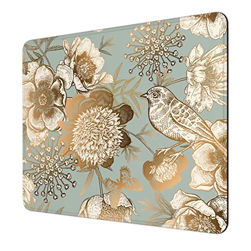 Niniubye Mauspad, 20.3x25.4 cm, ultradick, 5 mm, für Computer oder Gaming-Mauspad, rutschfeste Gummiunterseite, genähte Kanten, minimalistisches Boho-Muster, Büro, Retro-Blumen-Vogel Niniubye Mauspad, 20.3x25.4 cm, ultradick, 5 mm, für Computer oder Gaming-Mauspad, rutschfeste Gummiunterseite, genähte Kanten, minimalistisches Boho-Muster, Büro, Retro-Blumen-Vogel von Niniubye
