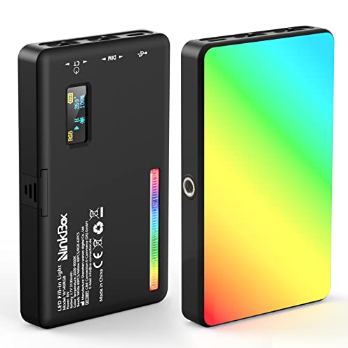 NinkBox LED Video Licht, LED Videoleuchte RGB mit 140 LEDs 2500K-9000K, CRI 95+, Helligkeit dimmbar, Kamera Licht Mini Wiederaufladbares Dauerlicht 360 °Vollfarbe für Vlog/Fotografie usw. NinkBox LED Video Licht, LED Videoleuchte RGB mit 140 LEDs 2500K-9000K, CRI 95+, Helligkeit dimmbar, Kamera Licht Mini Wiederaufladbares Dauerlicht 360 °Vollfarbe für Vlog/Fotografie usw. von NinkBox