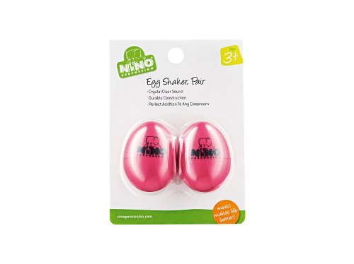 Nino Percussion Egg Shaker Paar – 2 Rasseleier für Kinder ab 3 Jahren – Musikinstrument – Geschenkidee - Kunststoff, Pink (NINO540SP-2) von Nino Percussion