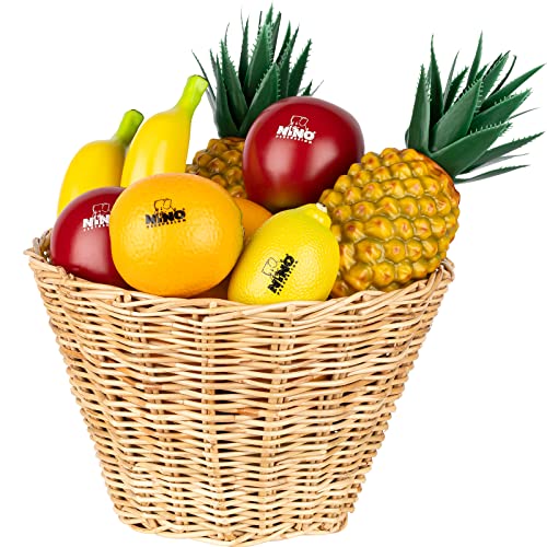 Nino Percussion Fruit Shaker Assortment – 18-teiliges Musikinstrumente Set für Kinder ab 3 Jahren – Früchte Design – Kunststoff, Mehrfarbig (NINOSET100) von Nino Percussion