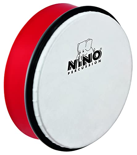 Nino Percussion Hand Drum Instrument - Mittelgroße Handtrommel für Kinder ab 3 Jahren - Durchmesser 8 Zoll (ca. 20 cm) - Kunststoff, Rot (NINO45R) von Nino Percussion