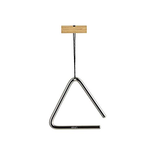 Nino Percussion Triangel mit Schlägel – Klein – Musikinstrument für Kinder ab 4 Jahren – Stahl und Holz, Natur (NINO550) von Nino Percussion