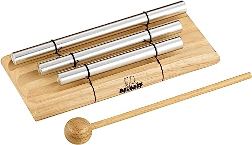 Nino Percussion Energy Chimes Musikinstrument – mit 3 Klangstäben – inklusive Schlägel – für Kinder ab 3 Jahren – Holz und Aluminium, Natur (NINO580) von Nino Percussion