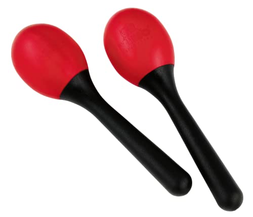 Nino Percussion Small Egg Maracas - 1 Paar kleine Shaker für Kinder ab 3 Jahren - Musikinstrument - Kunststoff, Schwarz und Rot (NINO569R) von Nino Percussion