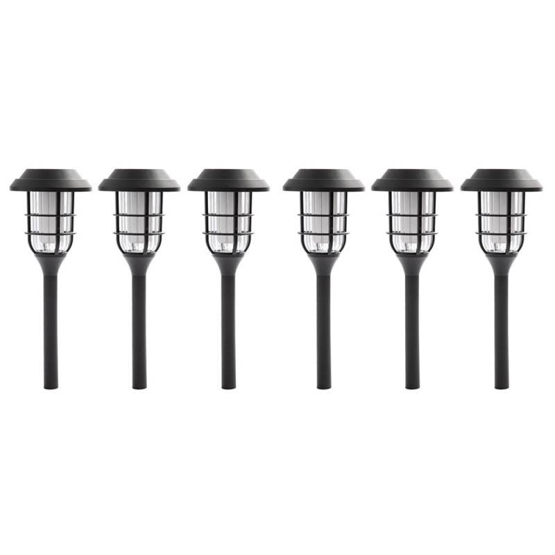 6er Set LED Solarleuchten, Erdspieß, schwarz, H 43 cm von Nowa