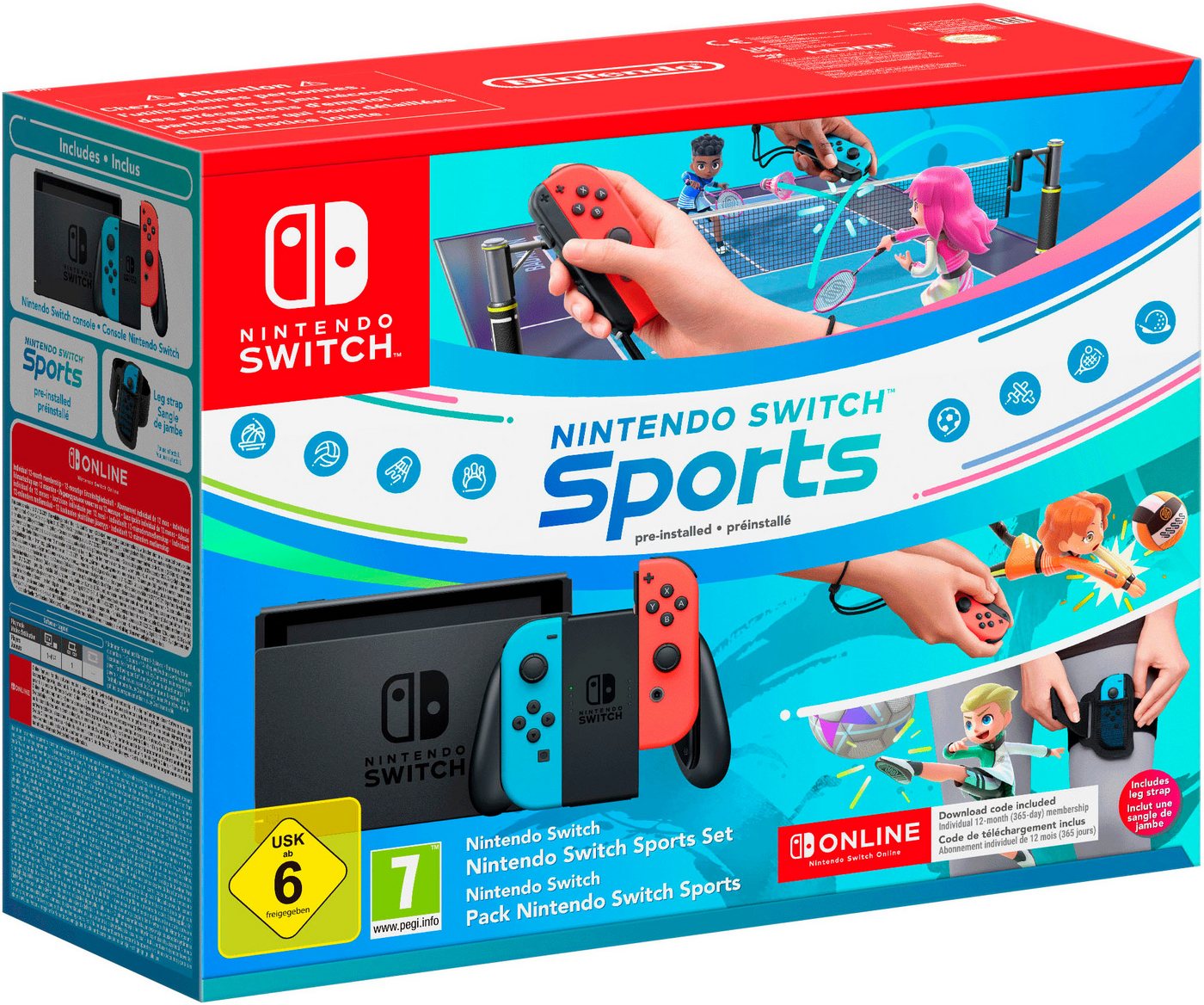 Nintendo Switch Neon-Rot/Neon-Blau + Switch Sports + 12 Mon. Nintendo Switch Online Nintendo Switch Neon-Rot/Neon-Blau + Switch Sports + 12 Mon. Nintendo Switch Online von Nintendo Switch