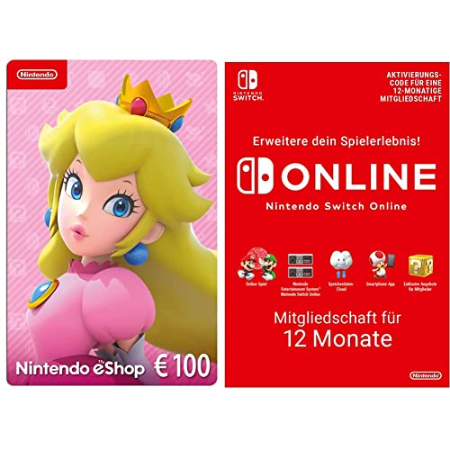 Nintendo eShop Card | 100 EUR Guthaben + Switch Online Mitgliedschaft - 12 Monate (Download Code - EU) | Switch/3DS/Wii-U von Nintendo of Europe GmbH