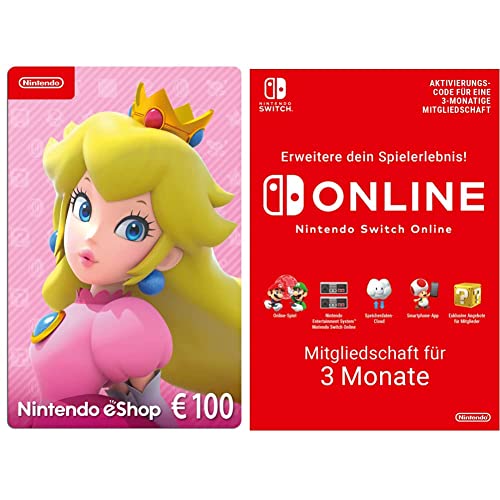 Nintendo eShop Card | 100 EUR Guthaben + Switch Online Mitgliedschaft - 3 Monate (Download Code - EU) | Switch/3DS/Wii-U von Nintendo of Europe GmbH