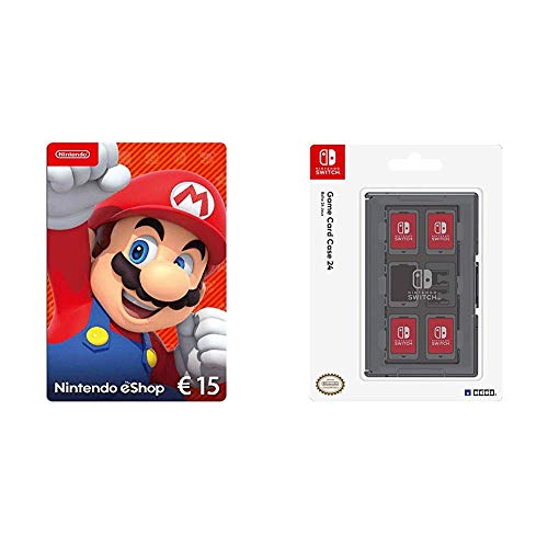 Nintendo eShop Card | 15 EUR Guthaben | Download Code & HORI Game Card Schutzh√ºlle [Nintendo Switch] schwarz von Nintendo of Europe GmbH