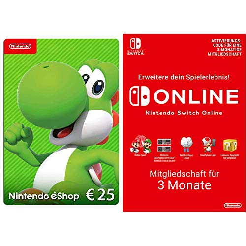 Nintendo eShop Card | 25 EUR Guthaben + Online Mitgliedschaft - 3 Monate (Download Code - EU) | Switch/3DS/Wii-U von Nintendo of Europe GmbH