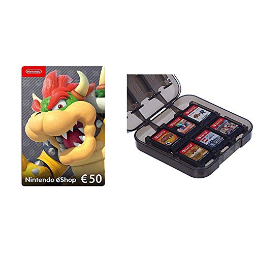 Nintendo eShop Card | 50 EUR Guthaben | Download Code & Amazon Basics - Aufbewahrungsbox f√ºr Spiele der Nintendo Switch - Schwarz von Nintendo of Europe GmbH