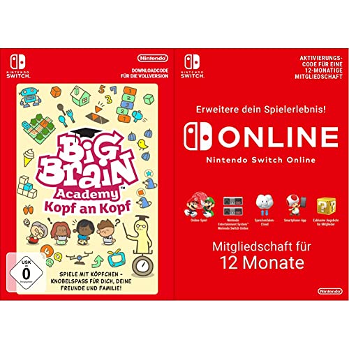 Big Brain Academy: Kopf an Kopf - Standard (Nintendo Switch - Download Code) + Switch Online Mitgliedschaft - 12 Monate (Switch Download Code) von Nintendo