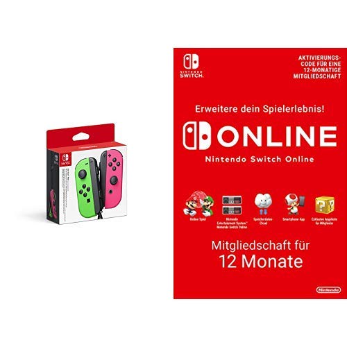 Joy-Con 2er-Set Neon-Grün/Neon-Pink + Switch Online 12 Monate [Download Code] von Nintendo