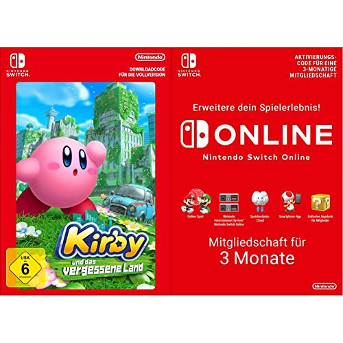 Kirby und das vergessene Land Standard + Switch Online Mitgliedschaft - 3 Monate (Switch Download Code) von Nintendo