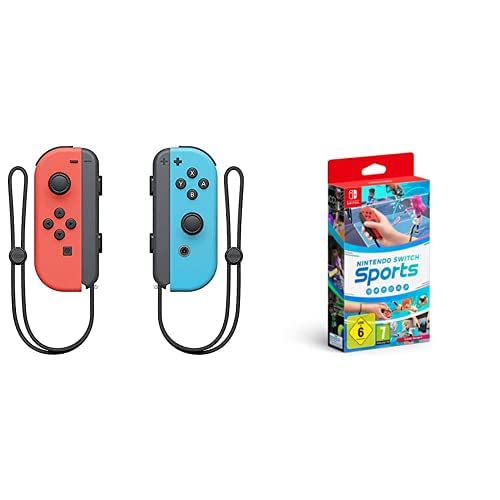 Nintendo Joy-Con 2er-Set Neon-Rot/Neon-Blau + Nintendo Switch Sports (inkl. Beingurt) - [Nintendo Switch] von Nintendo