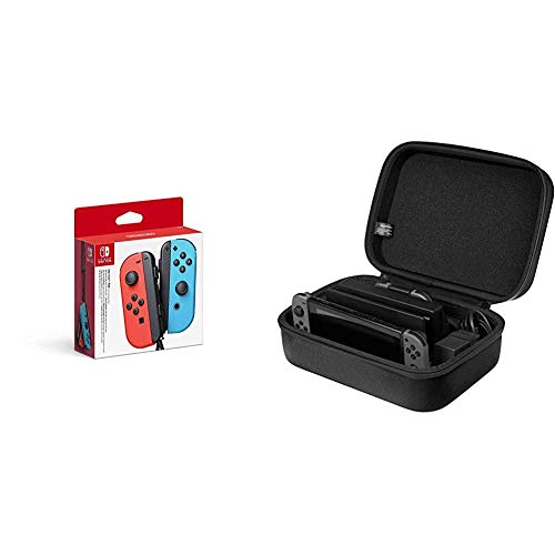 Nintendo Joy-Con 2er-Set Neon-Rot/Neon-Blau & Amazon Basics - Reise- und Aufbewahrungsbox f√ºr die Nintendo Switch, Schwarz von Nintendo