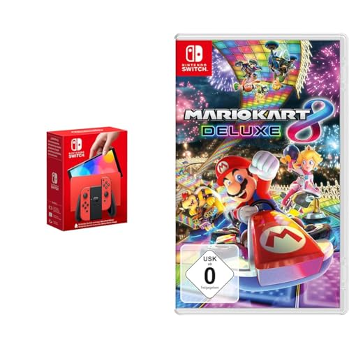 Nintendo Mario Kart 8 Deluxe + Konsole (OLED-Modell) - Mario-Edition (rot) von Nintendo