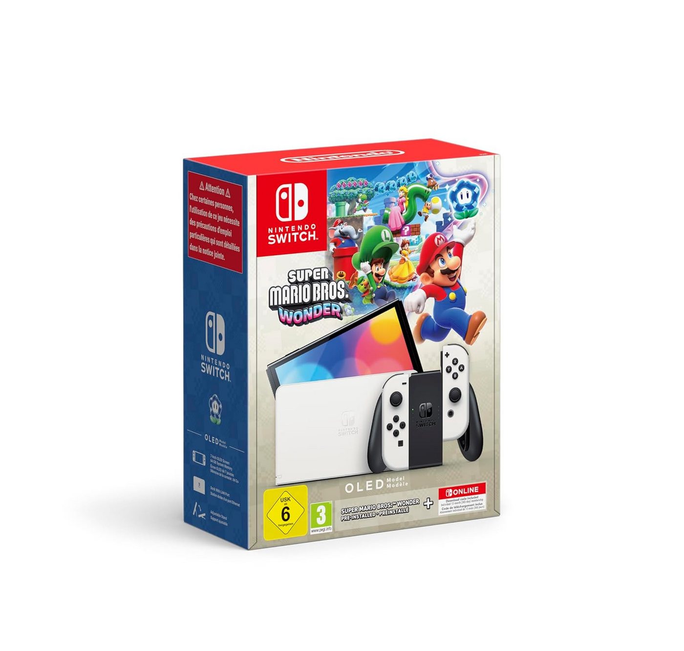 Nintendo OLED weiß + Super Mario Bros. Wonder + 12 Monate Nintendo Online Abo Nintendo OLED weiß + Super Mario Bros. Wonder + 12 Monate Nintendo Online Abo von Nintendo