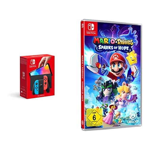 Nintendo Switch (OLED-Modell) Neon-Rot/Neon-Blau + Mario + Rabbids Sparks of Hope - [Nintendo Switch] von Nintendo