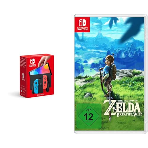 Nintendo Switch (OLED-Modell) Neon-Rot/Neon-Blau + The Legend of Zelda: Breath of the Wild Switch von Nintendo
