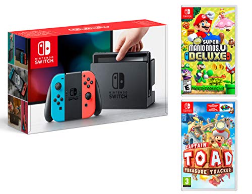 Nintendo Switch 32Gb Neon-Rot/Neon-Blau + New Super Mario Bros. U Deluxe + Toad Treasure Tracker von Nintendo