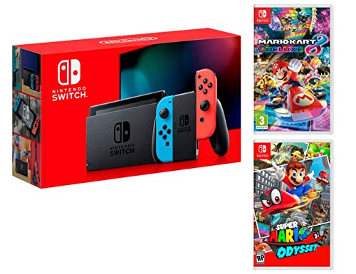 Nintendo Switch 32Gb Neon-Rot/Neon-Blau Pack Mario Kart 8: Deluxe + Super Mario Odyssey Nintendo Switch 32Gb Neon-Rot/Neon-Blau Pack Mario Kart 8: Deluxe + Super Mario Odyssey von Nintendo