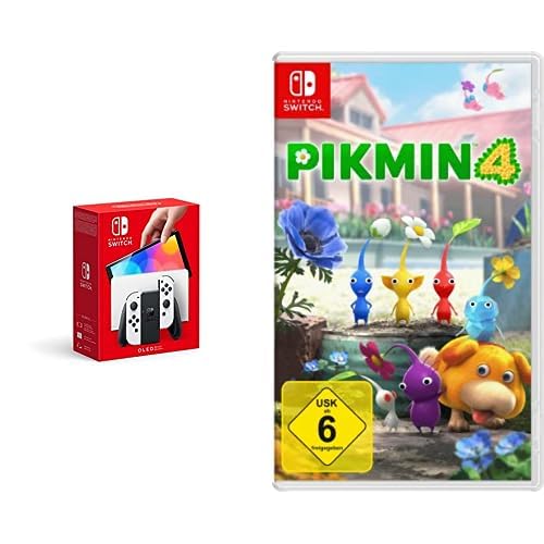 Nintendo Switch-Konsole (OLED-Modell) Weiß + Pikmin 4 Switch von Nintendo