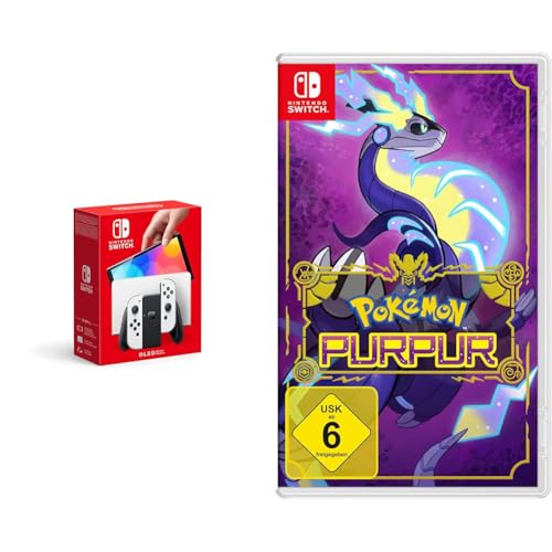 Nintendo Switch-Konsole (OLED-Modell) Weiß + Pokémon Purpur Switch von Nintendo