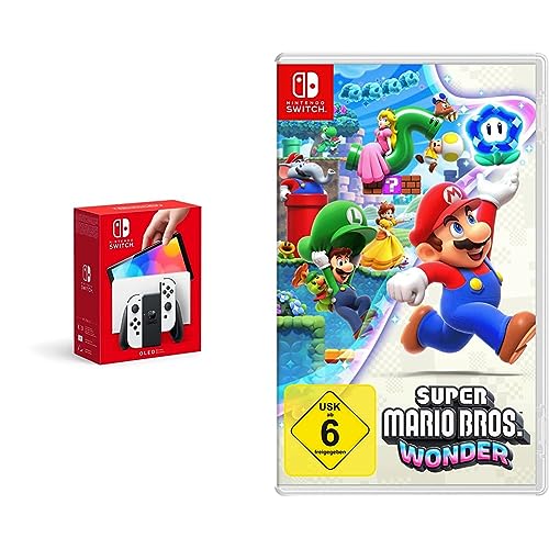 Nintendo Switch-Konsole (OLED-Modell) Weiß + Super Mario Bros. Wonder Switch von Nintendo