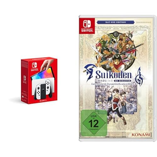 Nintendo Switch-Konsole (OLED-Modell) Weiß & Suikoden 1 & 2 HD Remaster: Day 1 von Nintendo