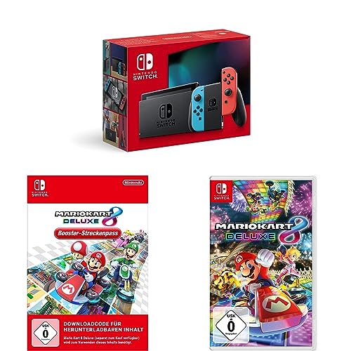 Nintendo Switch Konsole - Neon-Rot/Neon-Blau + Mario Kart 8 Deluxe - [Nintendo Switch] + Booster-Streckenpass |DLC von Nintendo