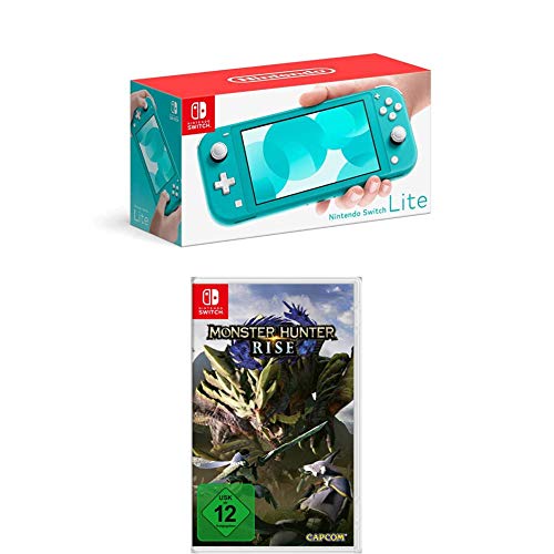 Nintendo Switch Lite, Standard, Türkis-blau + Monster Hunter Rise von Nintendo