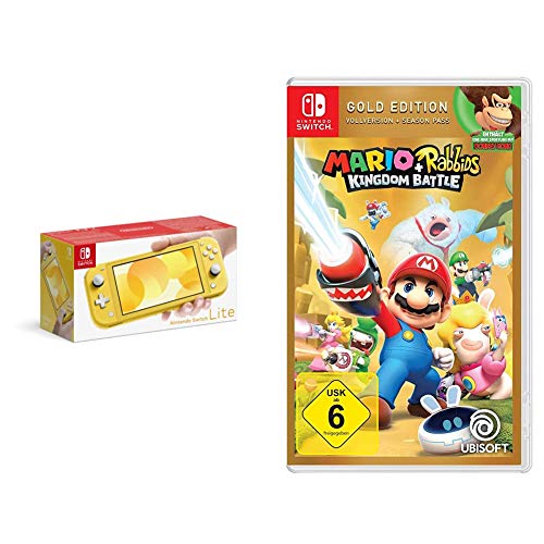 Nintendo Switch Lite, Standard, gelb + Mario & Rabbids Kingdom Battle - Gold Edition von Nintendo