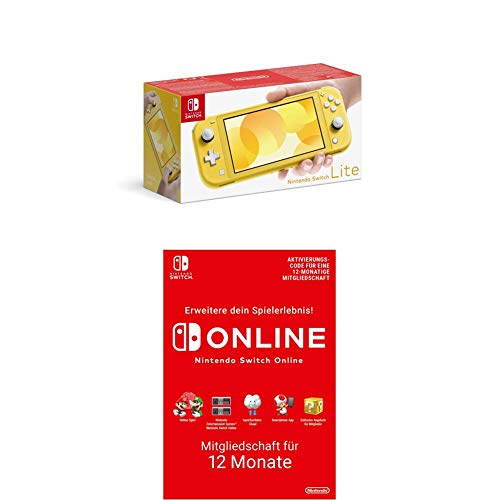 Nintendo Switch Lite, Standard, gelb + Nintendo Switch Online Mitgliedschaft 12 Monate (Download Code) von Nintendo