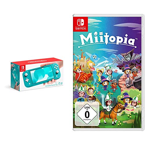Nintendo Switch Lite, Standard, türkis-blau + Miitopia von Nintendo