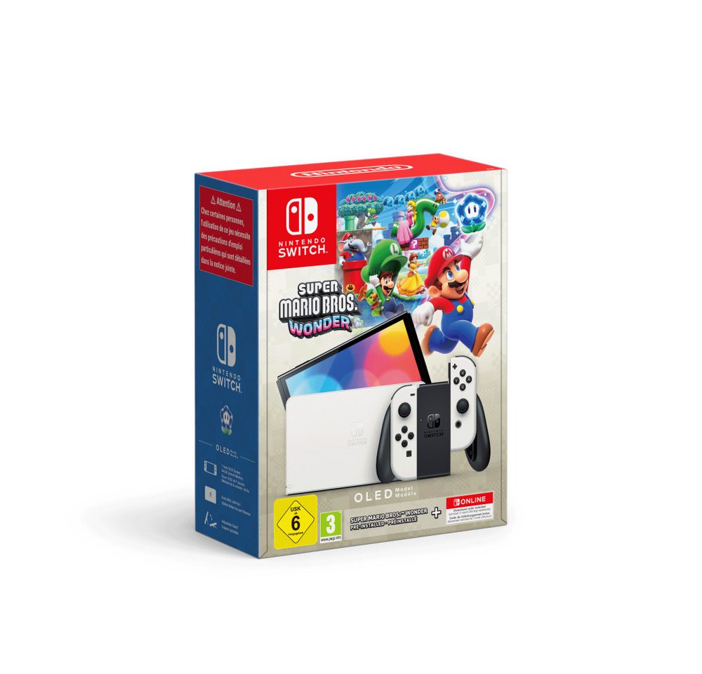 Nintendo Switch - OLED-Modell (weiß) + Super Mario Bros.™ Wonder von Nintendo